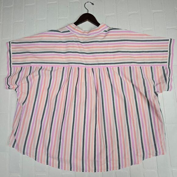 Universal Thread Multi Color Striped Split Neckline Blouse 4X - Picture 3 of 5